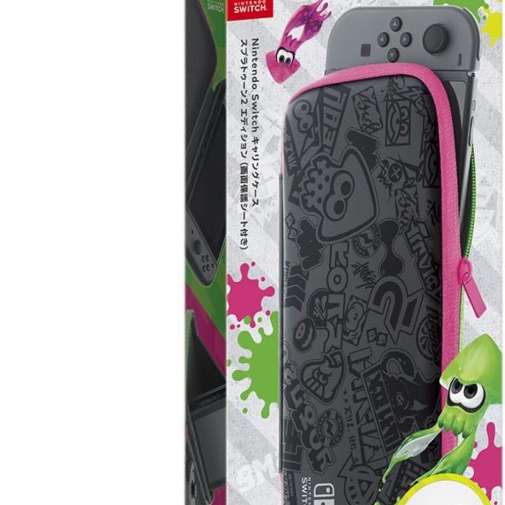 Nintendo Switch Ink Splatter Case - Black and Pink